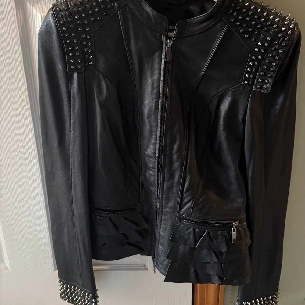 Bebe black  Studded Leather Jacket